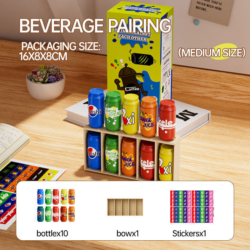 Baby Memory Matching Game, 10 Drink Bottle Pairs Toy, Color Recognition & Cognitive Development, Interactive Parent-Child Fun Activity