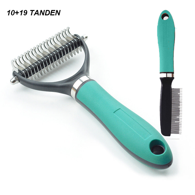Double-Sided Deshedding Pet Grooming Brush – Dual-Sided Design, Ergonomic Handle & Gentle Grooming ✨