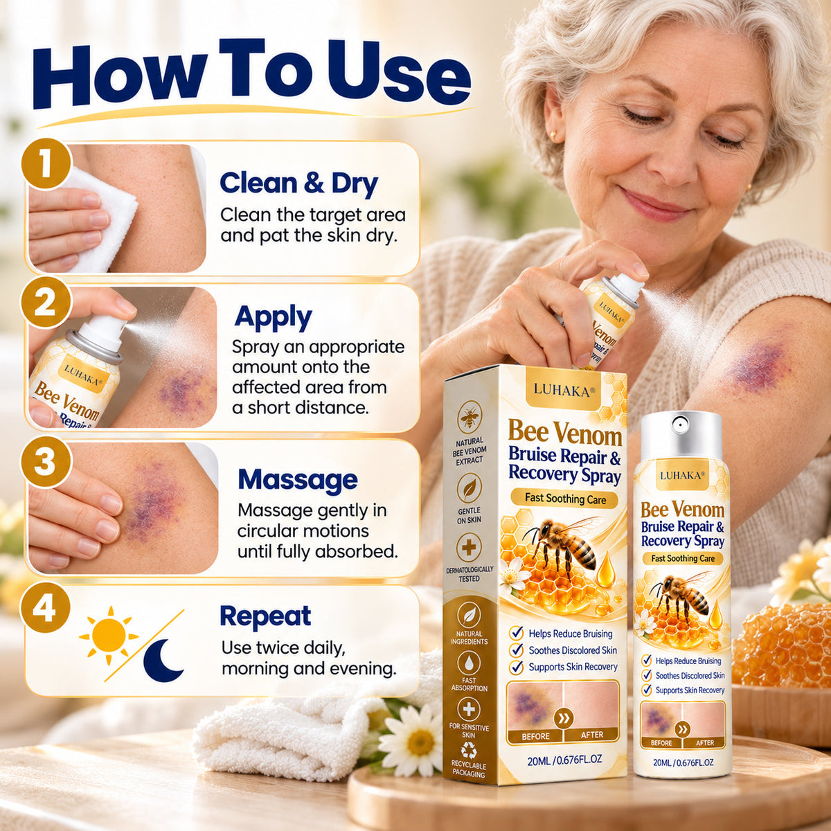 LUHAKA® Bee Venom Bruise Repair & Recovery Spray