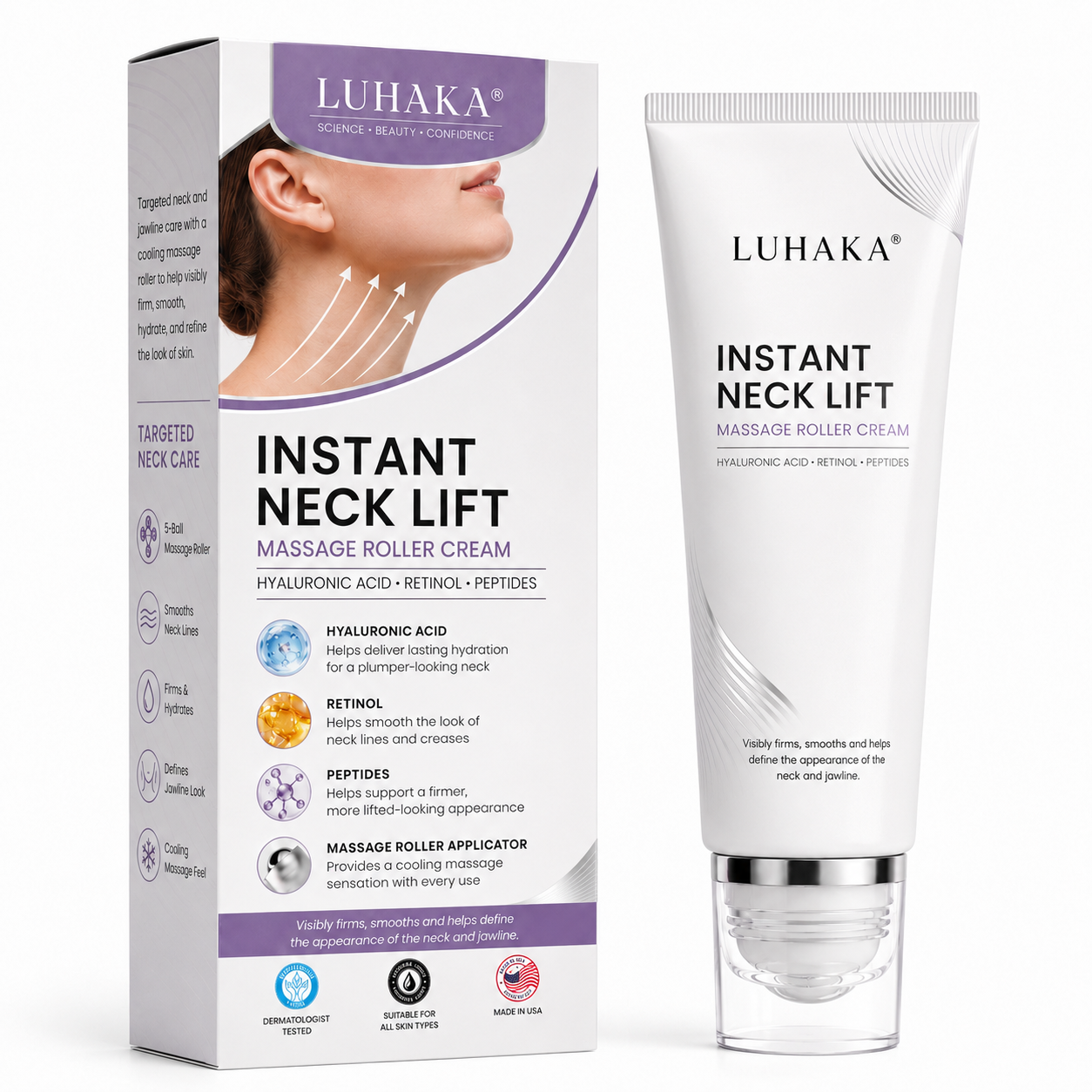 Luhaka® Instant Neck Lift Massage Roller Cream