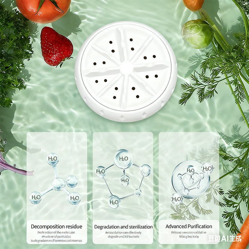 🍇🍅Effortless Vortex Fruit & Vegetable Washer – Removes Pesticides, BPA-Free & Easy-Clean Design 💧