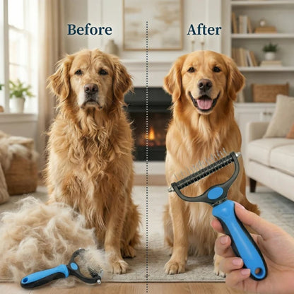 Pet Grooming Brush-Double Sided Hurtless Shedding