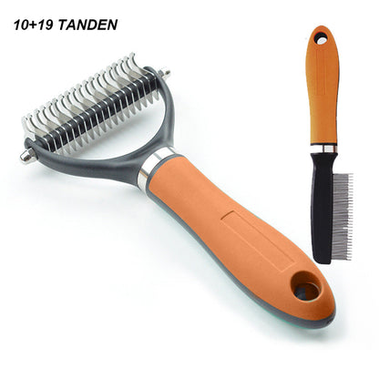Double-Sided Deshedding Pet Grooming Brush – Dual-Sided Design, Ergonomic Handle & Gentle Grooming ✨