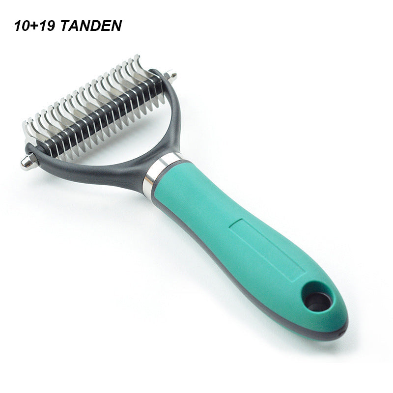 Double-Sided Deshedding Pet Grooming Brush – Dual-Sided Design, Ergonomic Handle & Gentle Grooming ✨