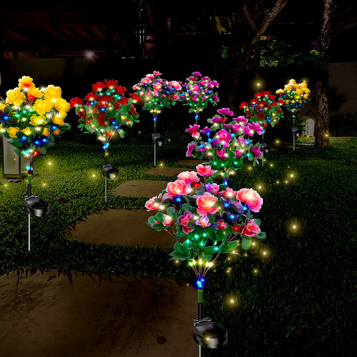 🌸✨ EverGlow Memorial Garden Bloom Lights – Featuring Ultra-Realistic Artificial Petals, Solar-Powered & Weatherproof🏡🌪️