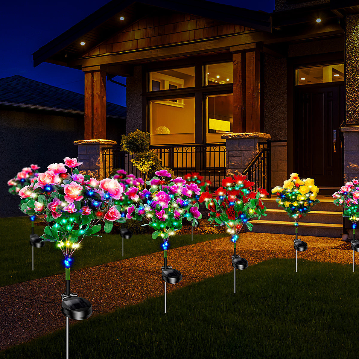 🌸✨ EverGlow Memorial Garden Bloom Lights – Featuring Ultra-Realistic Artificial Petals, Solar-Powered & Weatherproof🏡🌪️