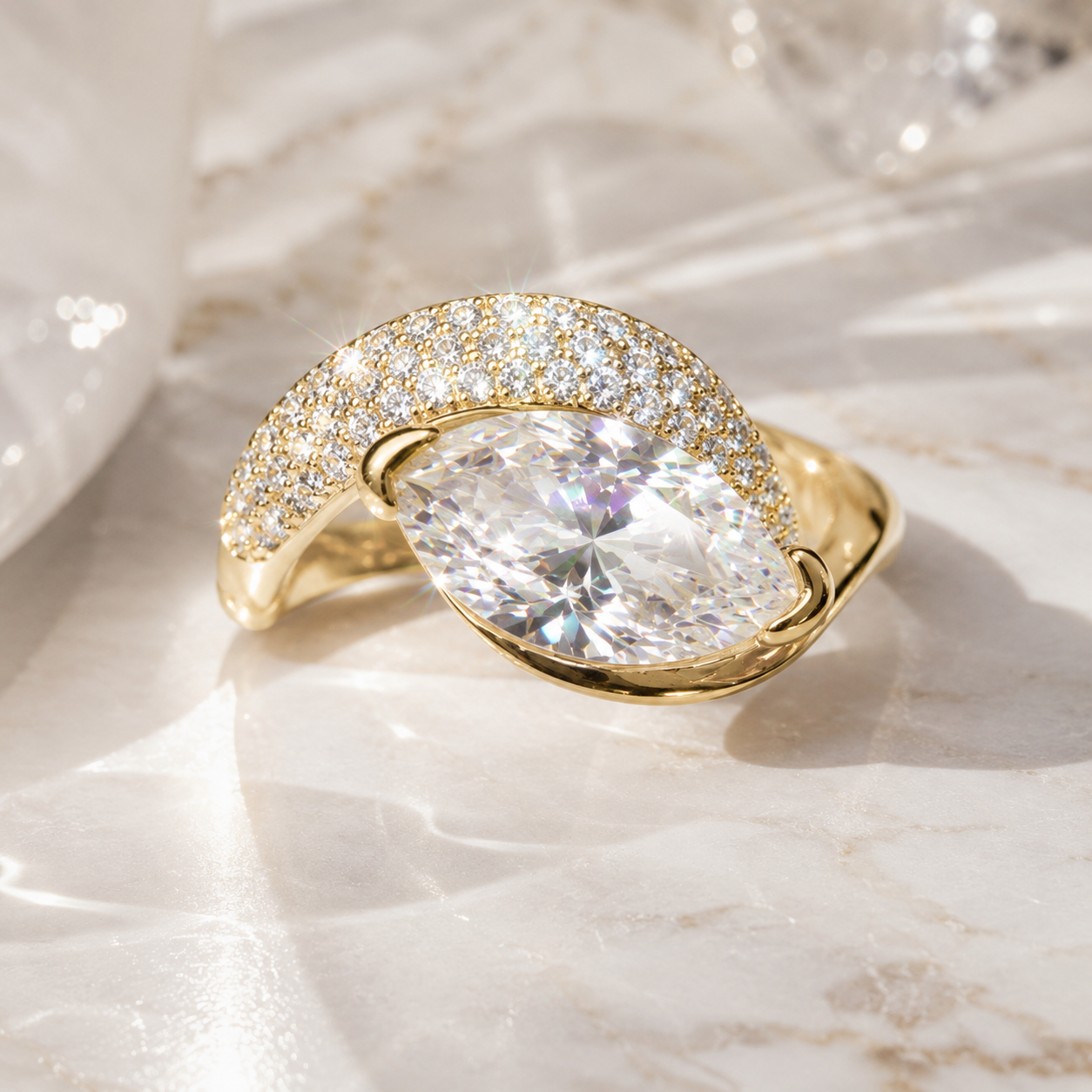 The Sculpted Marquise Diamond Ring