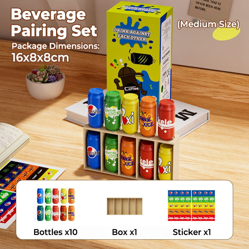 Baby Memory Matching Game, 10 Drink Bottle Pairs Toy, Color Recognition & Cognitive Development, Interactive Parent-Child Fun Activity