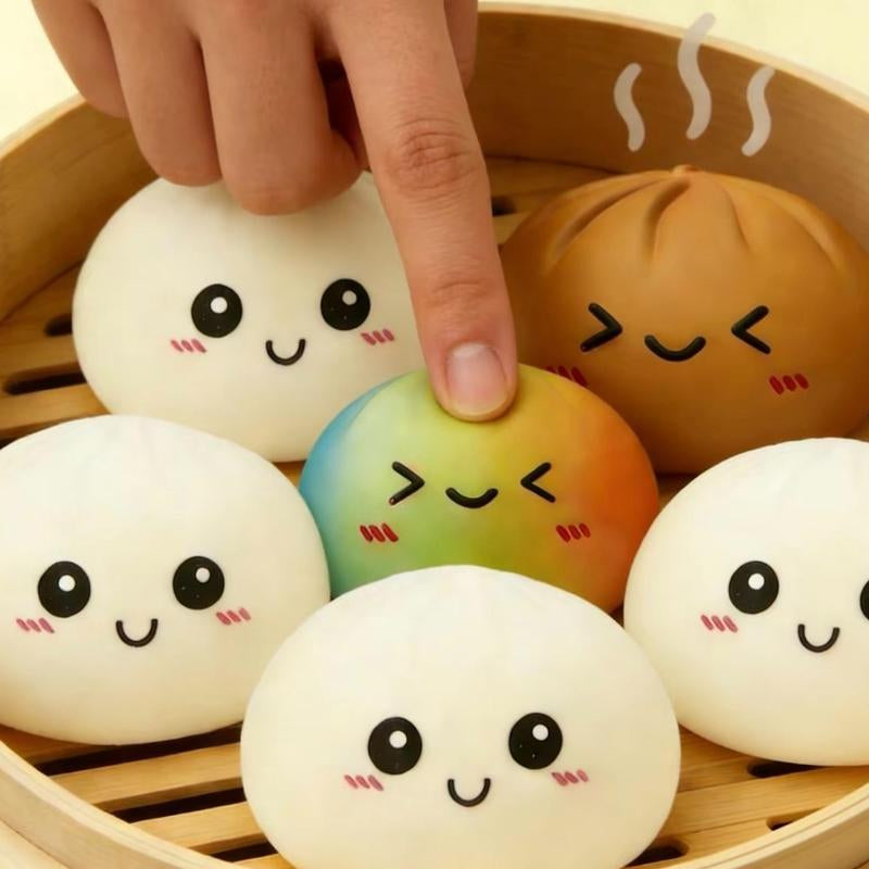 Glitter Dumpling Squishy Steamer Blind Box Surprise Squeeze Fun