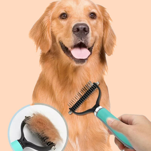 Double-Sided Deshedding Pet Grooming Brush – Dual-Sided Design, Ergonomic Handle & Gentle Grooming ✨