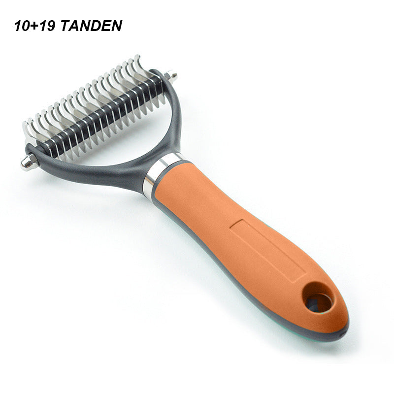 Double-Sided Deshedding Pet Grooming Brush – Dual-Sided Design, Ergonomic Handle & Gentle Grooming ✨