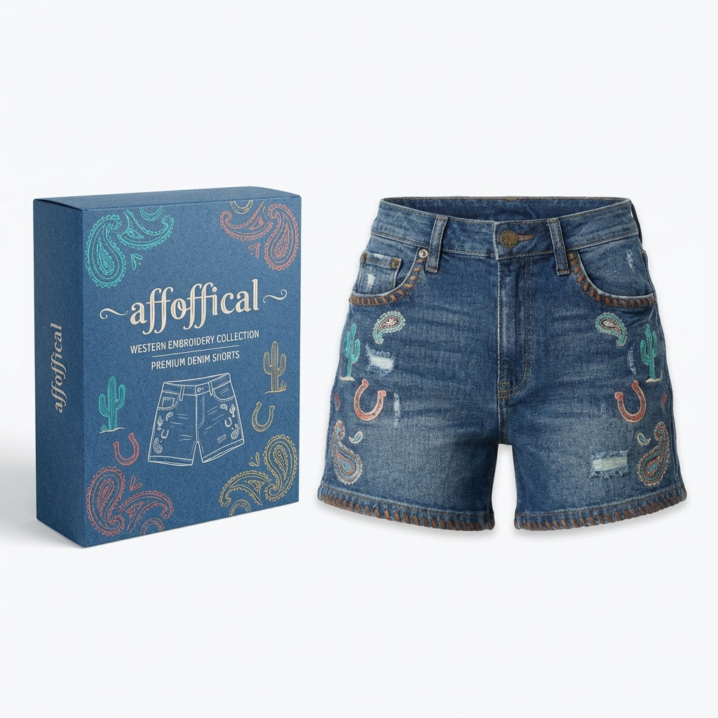 The Western Embroidery Denim Shorts – Western Embroidery Collection