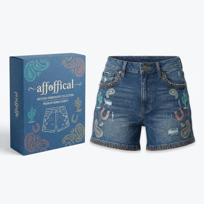 The Western Embroidery Denim Shorts – Western Embroidery Collection