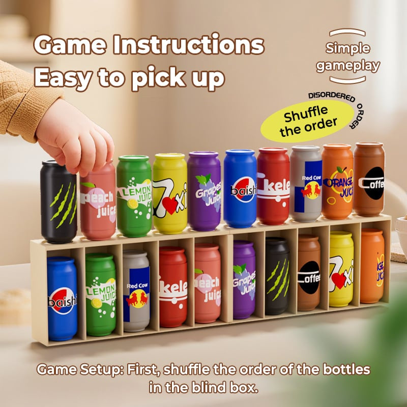 Baby Memory Matching Game, 10 Drink Bottle Pairs Toy, Color Recognition & Cognitive Development, Interactive Parent-Child Fun Activity