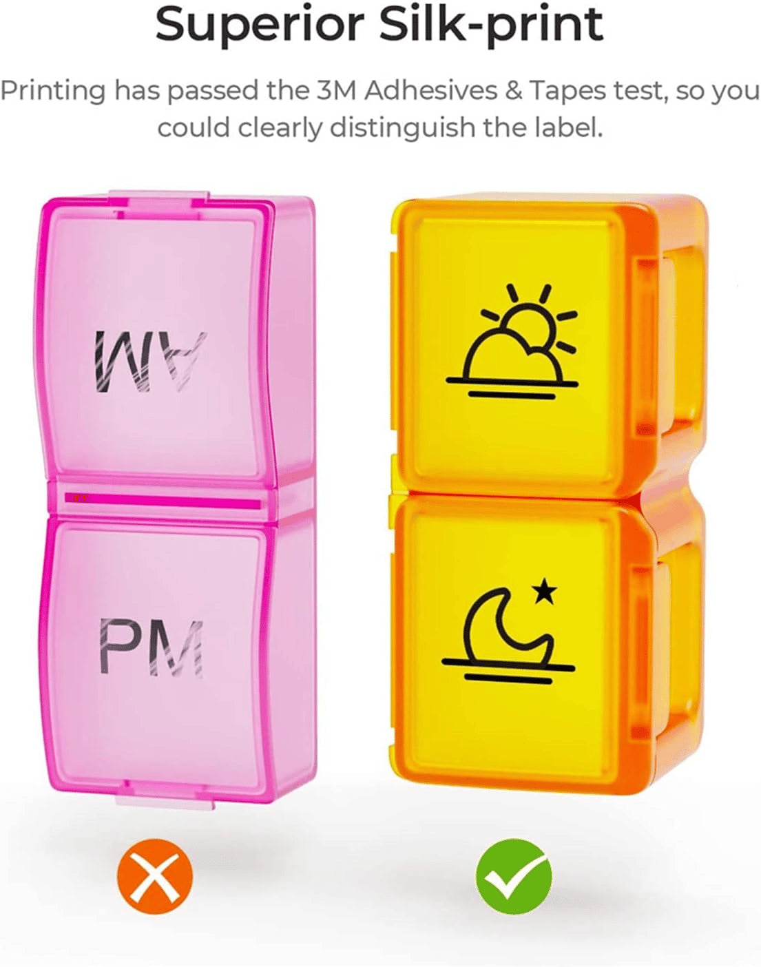 Monthly AM/PM Pill Organizer – Twice-a-Day Medicine & Vitamin Storage with Stickers