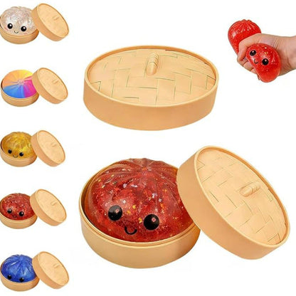 Glitter Dumpling Squishy Steamer Blind Box Surprise Squeeze Fun