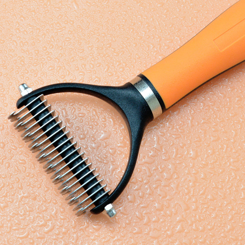 Double-Sided Deshedding Pet Grooming Brush – Dual-Sided Design, Ergonomic Handle & Gentle Grooming ✨
