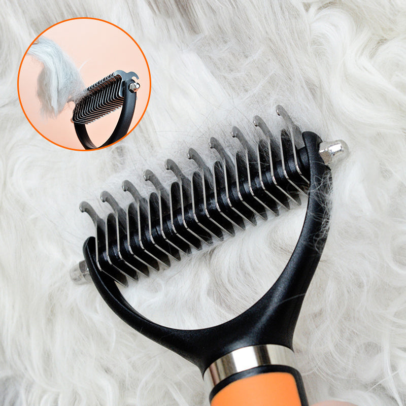 Double-Sided Deshedding Pet Grooming Brush – Dual-Sided Design, Ergonomic Handle & Gentle Grooming ✨