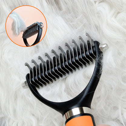 Double-Sided Deshedding Pet Grooming Brush – Dual-Sided Design, Ergonomic Handle & Gentle Grooming ✨