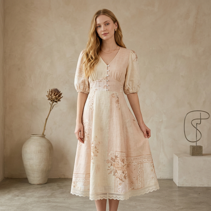 The Linen Patchwork Dress – Artisan Collection