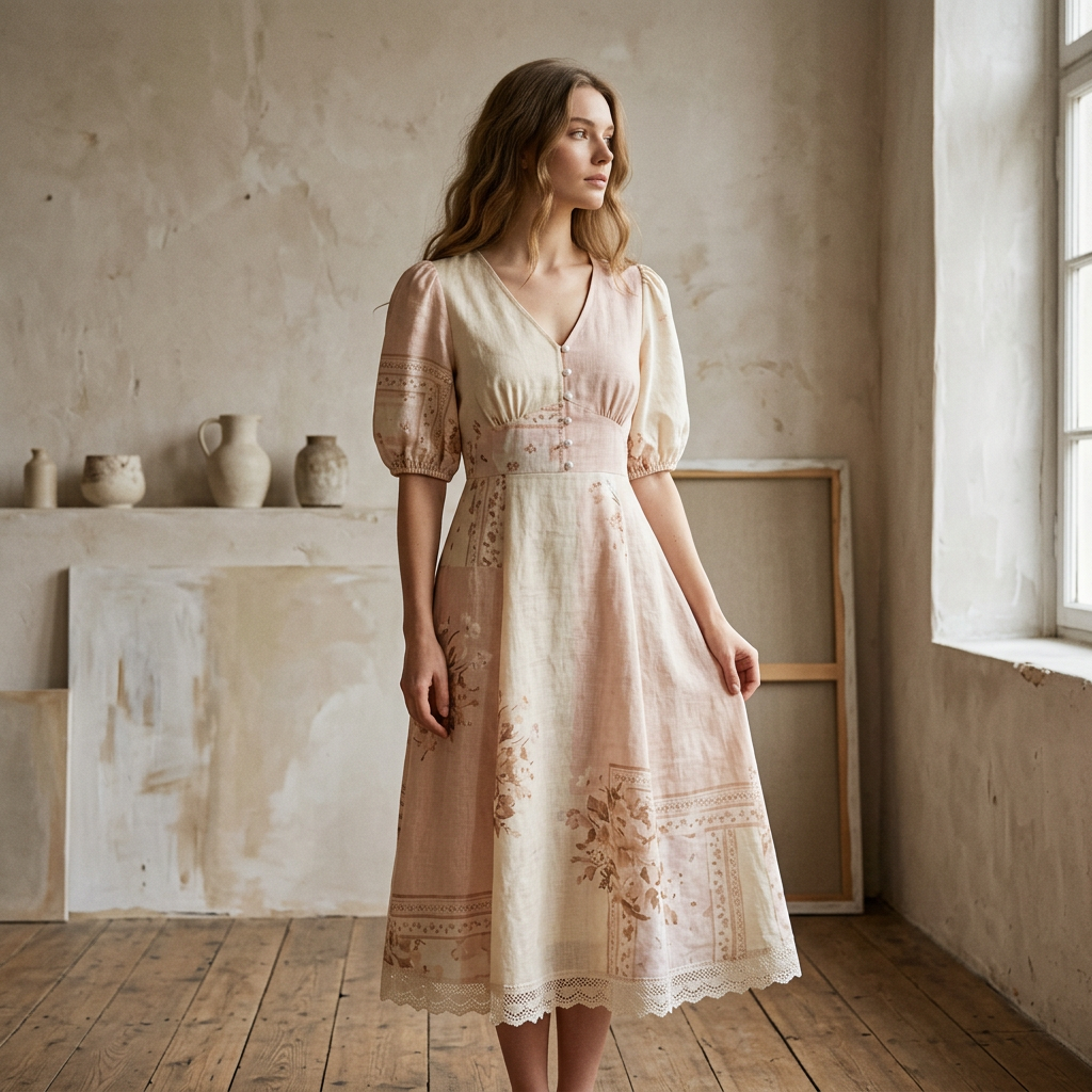 The Linen Patchwork Dress – Artisan Collection