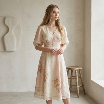 The Linen Patchwork Dress – Artisan Collection