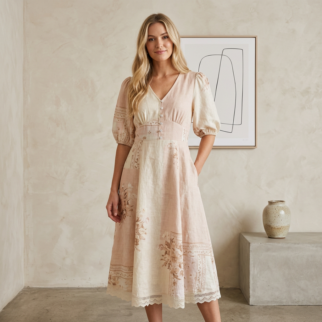 The Linen Patchwork Dress – Artisan Collection