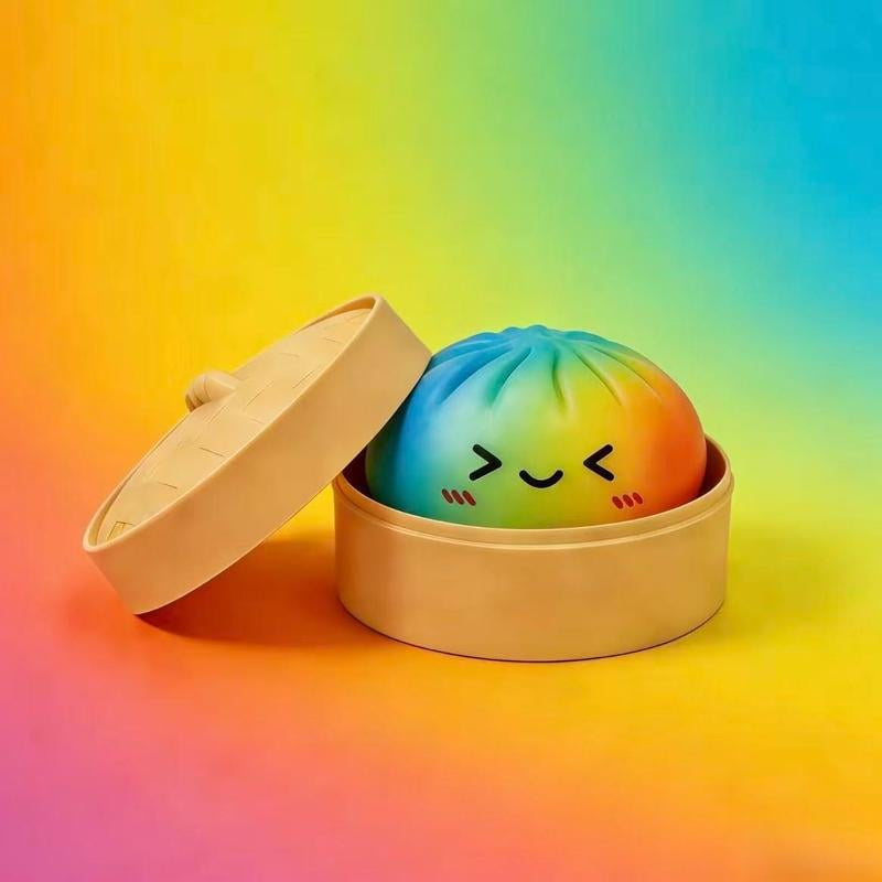 Glitter Dumpling Squishy Steamer Blind Box Surprise Squeeze Fun